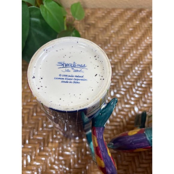 Julie Ueland Shorelines Fisherman Mug Fish Handle Otagiri - Picture 3 of 7